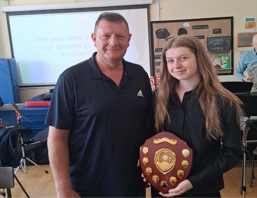 Inside the Hemsworth music centre with the young person who won the award - Musician of the year 2025.